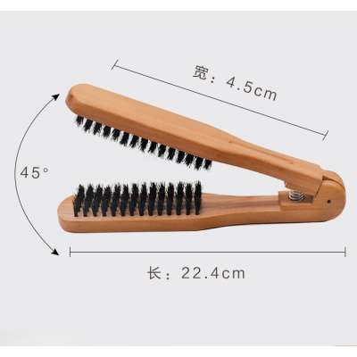 Wooden handle Splint hair straightener bristles brush